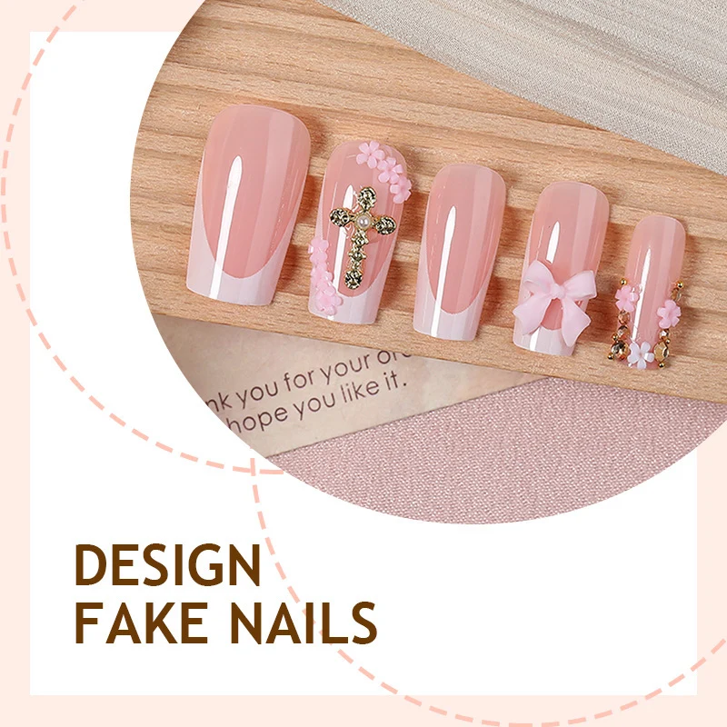 Kunstnagelset mit eleganten Schleifen- und Glitzerelementen Brehn