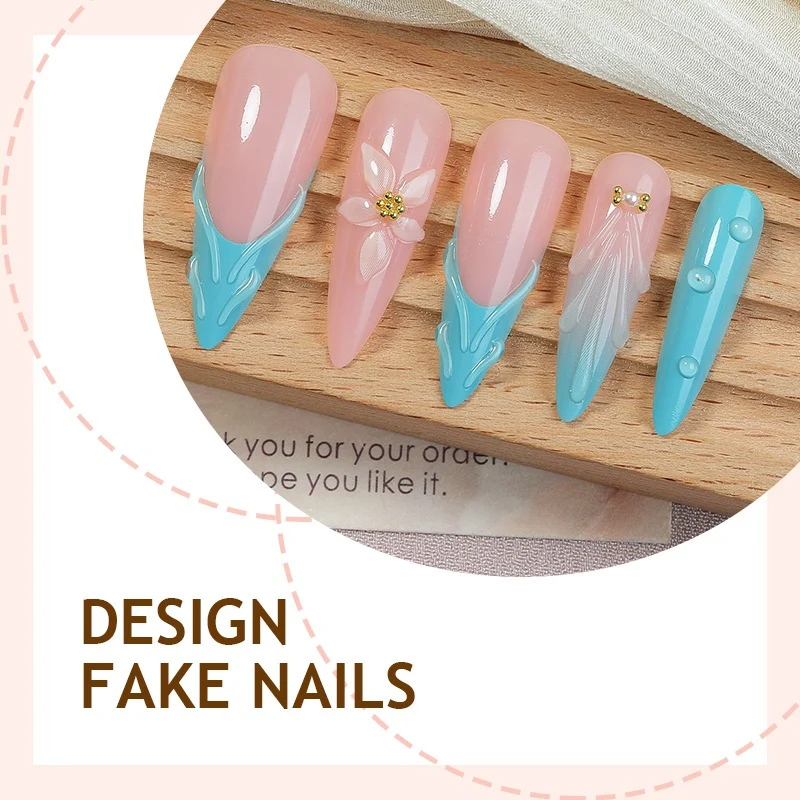 Kunstnagelset mit filigranen Designs Brehn