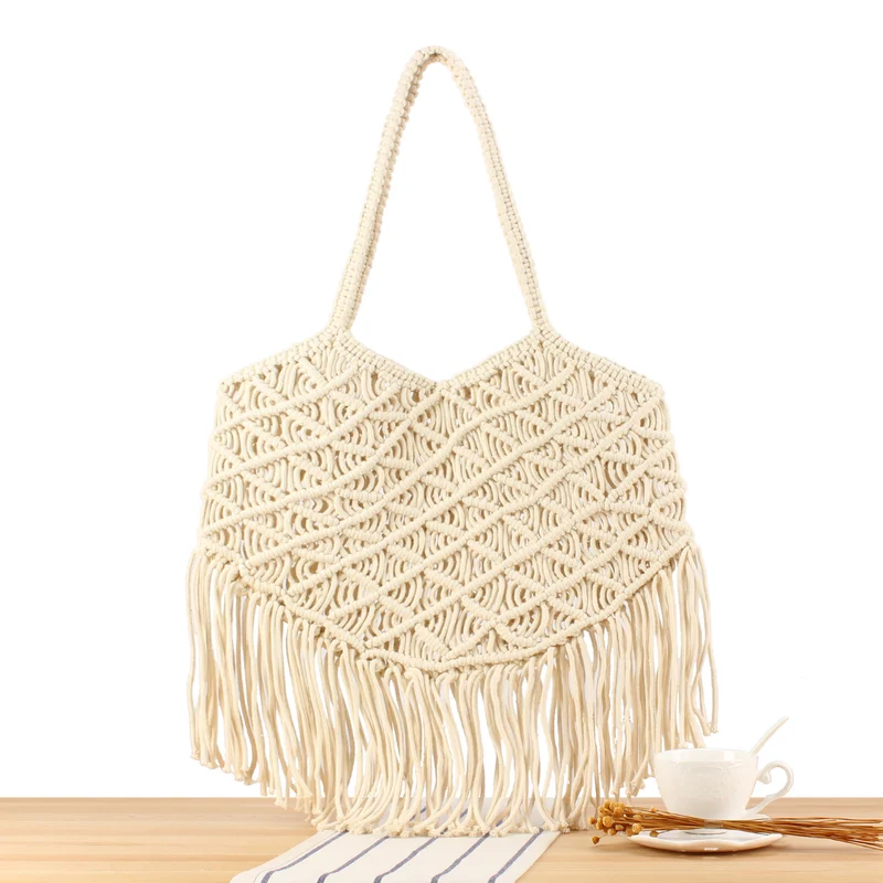 Kreative Makramee-Tasche mit Fransen-Design Skanto