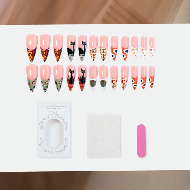 Kunstnagelset mit künstlerischen Motiven Brehn
