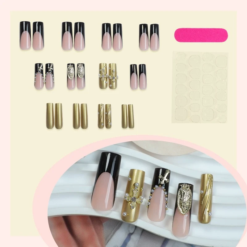 Kunstnagelset mit eleganten Glitzerverzierungen und luxuriösem Design Brehn