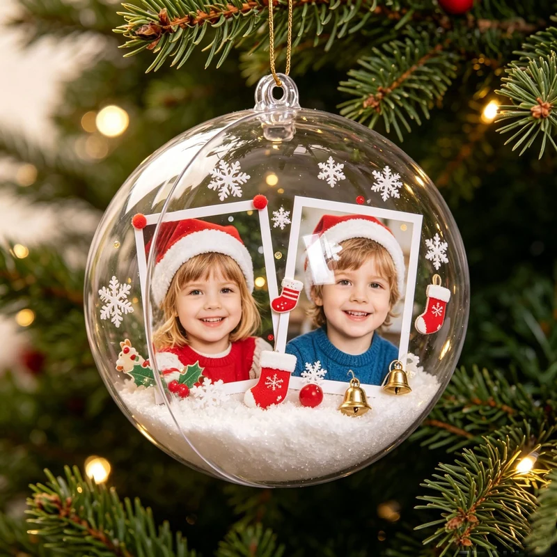 Dekorative transparente Weihnachtskugeln