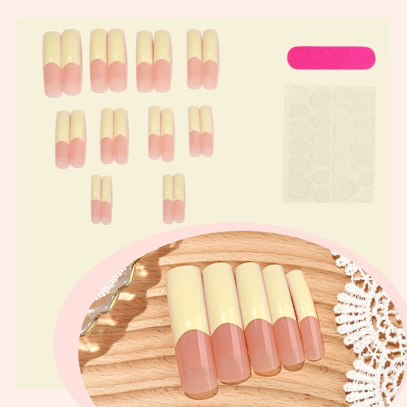 Kunstnagelset mit eleganten französischen Spitzen und hochwertigen Materialien Brehn
