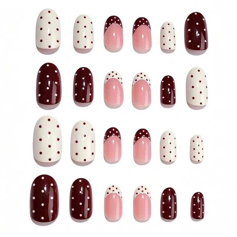 Kunstnagelset mit festlichen Punkte- und Farbverlauf-Designs Brehn
