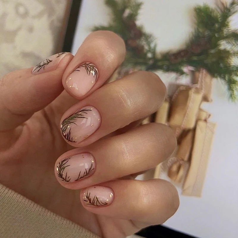 Kunstnagelset mit festlichem Winterthema Brehn