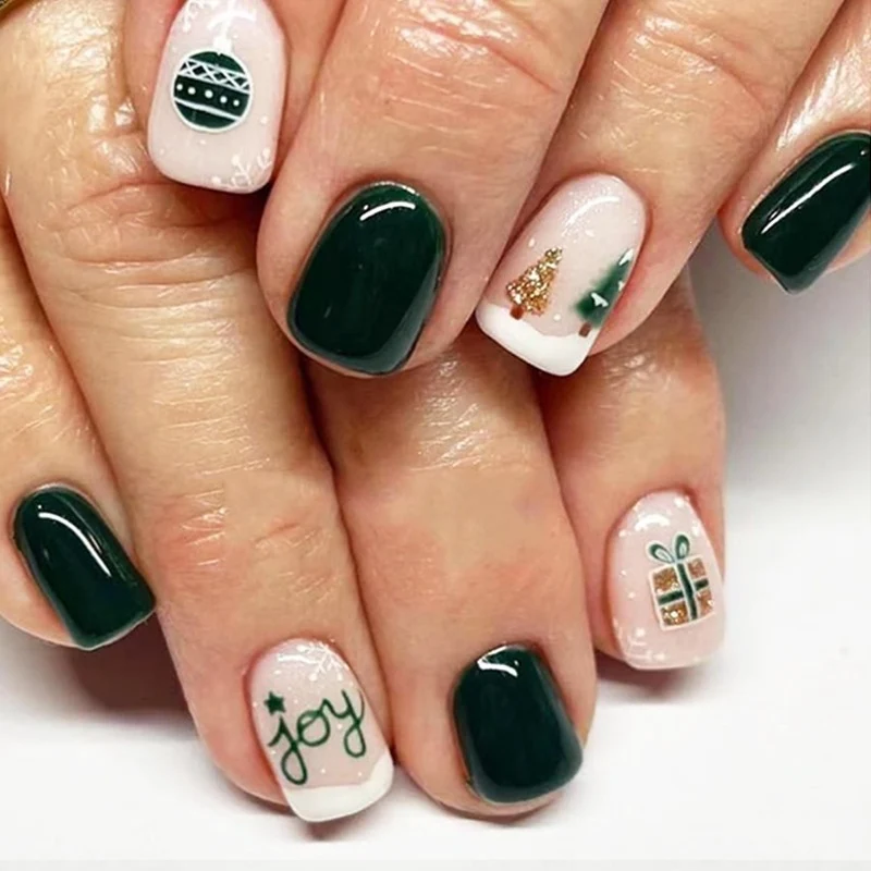 Kunstnagelset mit festlichem Winterthema Brehn