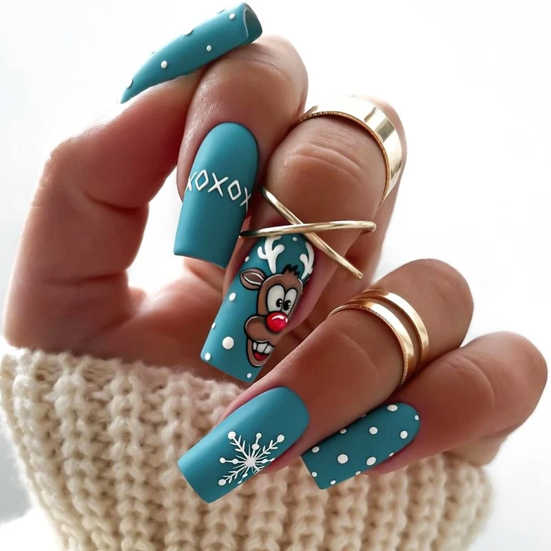 Kunstnagelset mit festlichem Winterthema Brehn