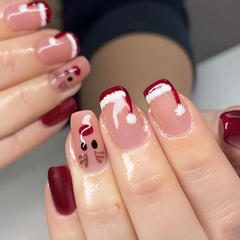 Kunstnagelset mit festlichem Winterthema Brehn