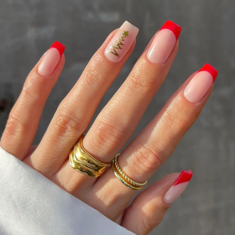 Kunstnagelset mit festlichem Winterthema Brehn