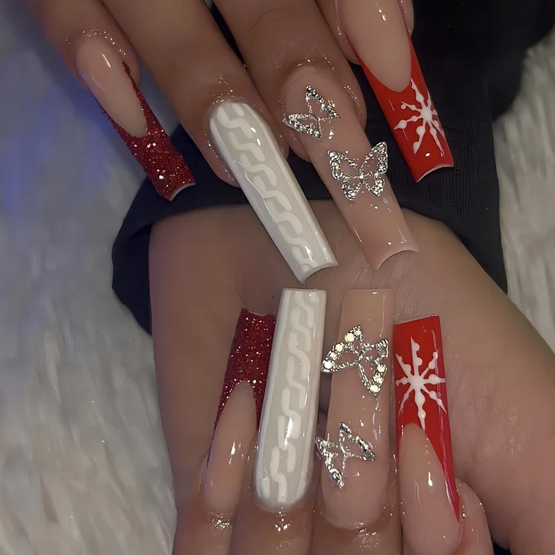 Kunstnagelset mit festlichem Winterthema Brehn