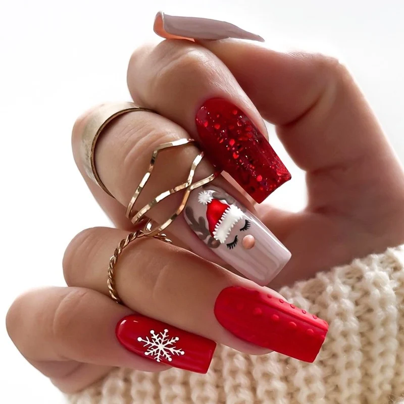 Kunstnagelset mit festlichem Winterthema Brehn