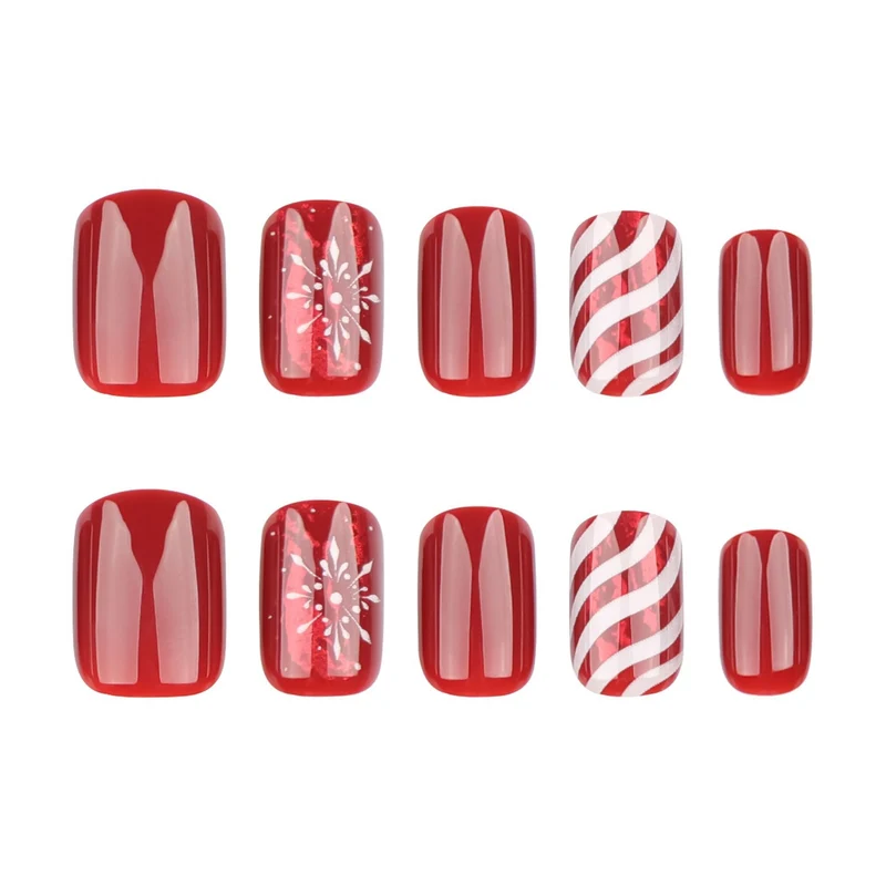 Kunstnagelset mit festlichem Weihnachtsdesign und luxuriösem Glanz Brehn