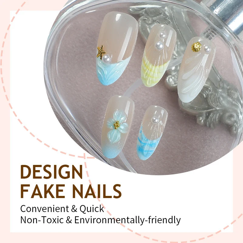 Kunstnagelset mit exquisiten floralem Design und Glitzerakzenten Brehn