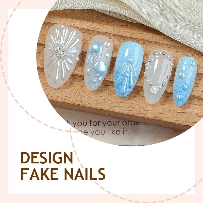 Kunstnagelset mit exquisiten 3D-Elementen und eleganten Designs Brehn