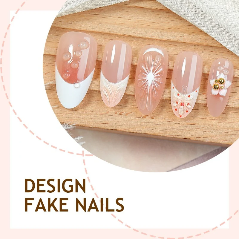 Kunstnagelset mit floralen und eleganten Designs Brehn