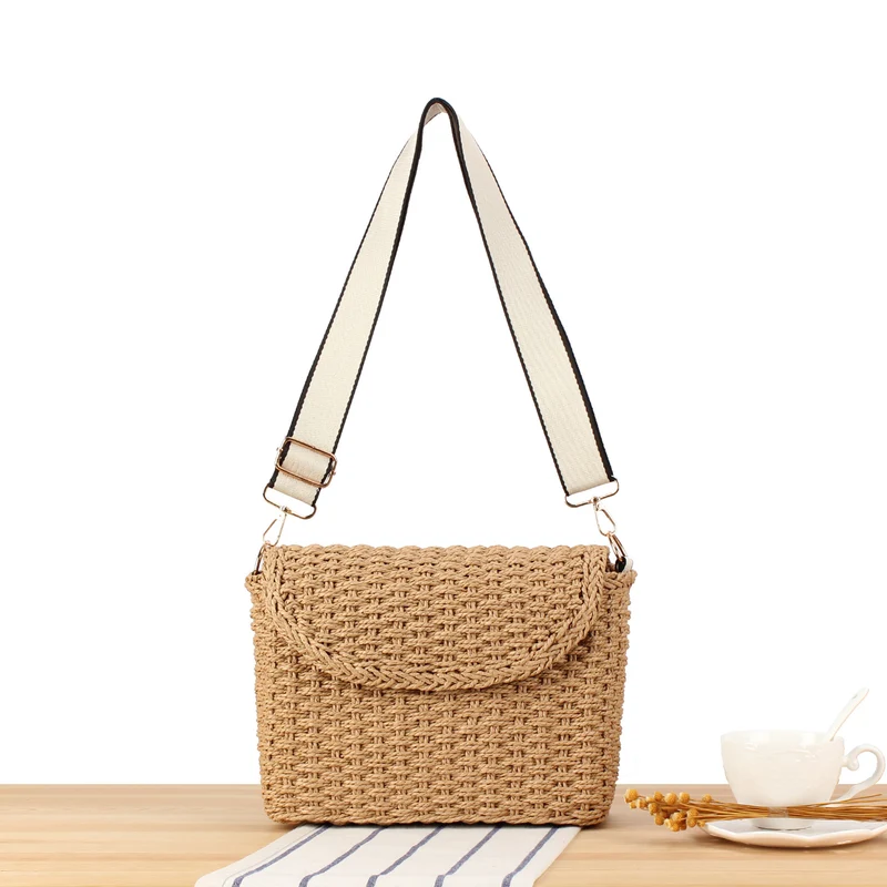 Handtasche aus gewebtem Naturmaterial mit verstellbarem Riemen Skanto