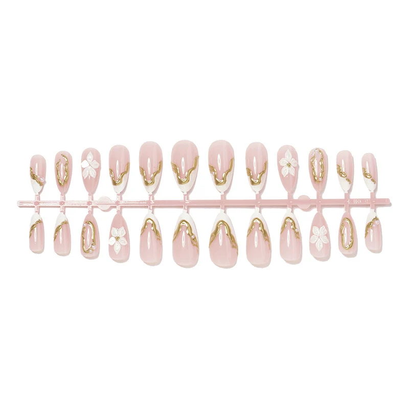 Kunstnagelset mit eleganter Blüten- und Glitzerverzierung Brehn