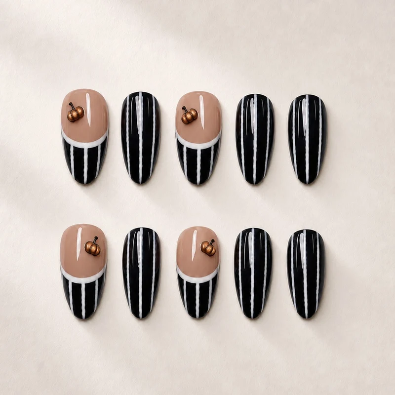 Kunstnagelset mit eleganten Zebra-Designs und kreativen Akzenten Brehn