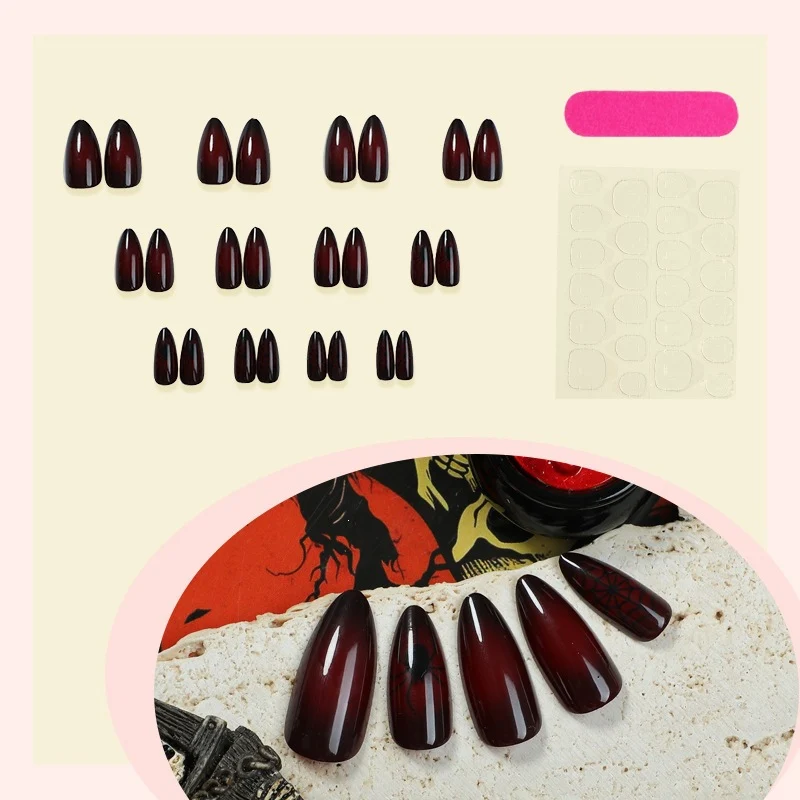 Kunstnagelset mit eleganten und tiefroten Nuancen Brehn