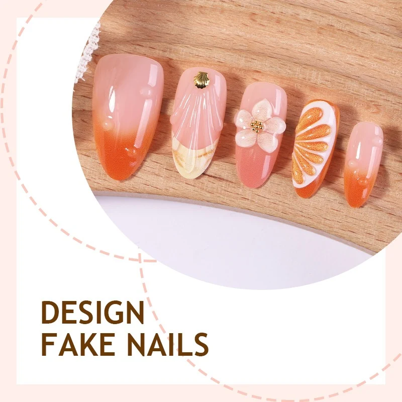 Kunstnagelset mit floralen Designs und Glitzer-Akzenten Brehn