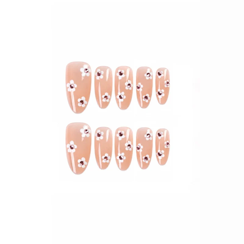 Kunstnagelset mit floralen 3D-Details Brehn
