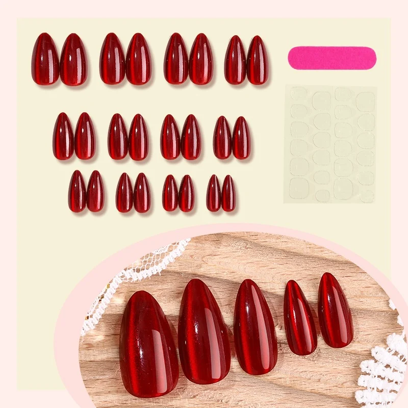Kunstnagelset mit elegantem länglichem Design Brehn