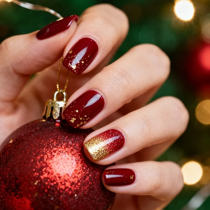Kunstnagelset mit elegantem Glitzer und Hochglanz Brehn