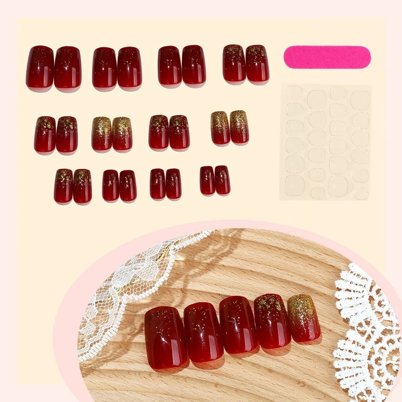 Kunstnagelset mit elegantem Glitzer und Hochglanz Brehn