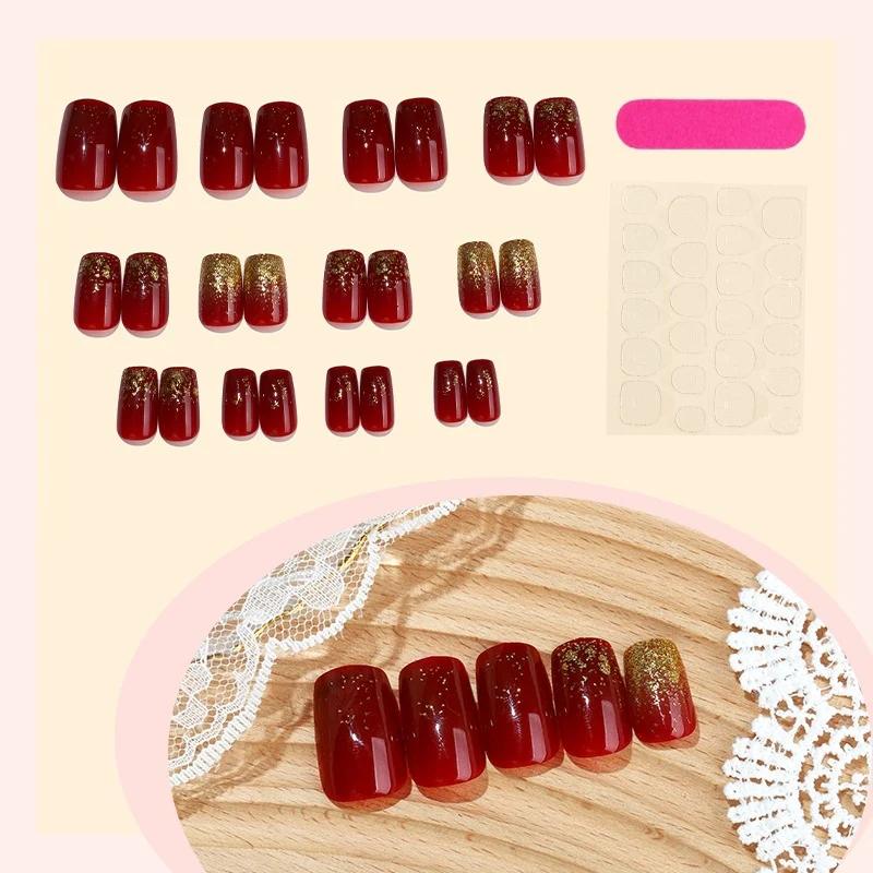 Kunstnagelset mit elegantem Glitzer und Hochglanz Brehn