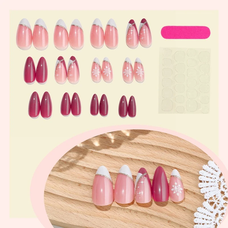 Kunstnagelset mit eleganten Farbverläufen und floralem Design Brehn