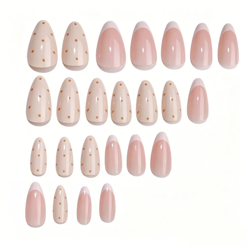 Kunstnagelset mit eleganten Farbverläufen und feinen Punkten Brehn