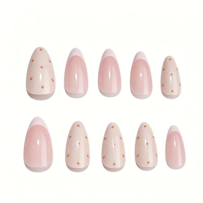 Kunstnagelset mit eleganten Farbverläufen und feinen Punkten Brehn