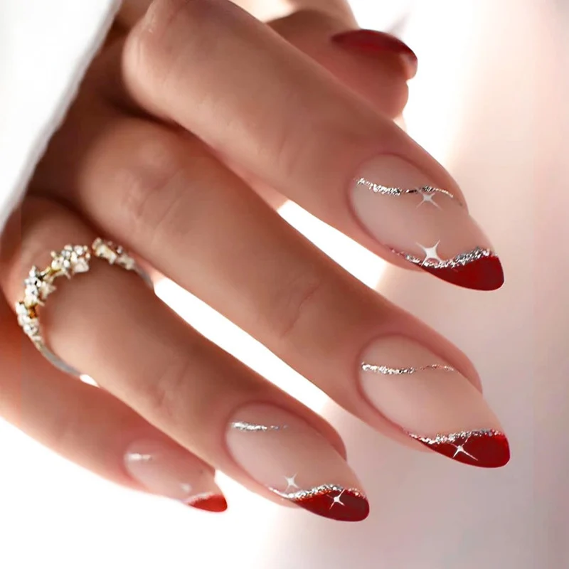 Kunstnagelset mit Eleganten Farbverlauf und Glitzerakzenten Brehn