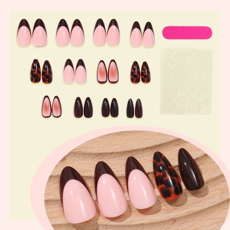 Kunstnagelset mit elegantem Farbverlauf und trendigen Tiermotiven Brehn