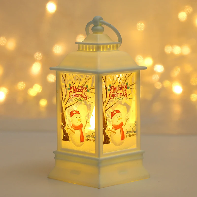 Festliche Weihnachtslaterne mit Schneemann-Motiv
