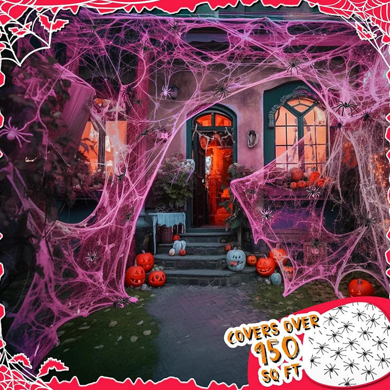 Realistische Halloween-Spinnenweben Dekoration
