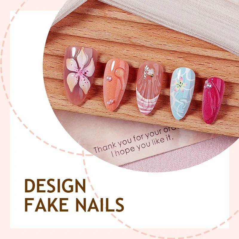 Kunstnagelset mit einzigartigen floralen und maritimen Designs Brehn