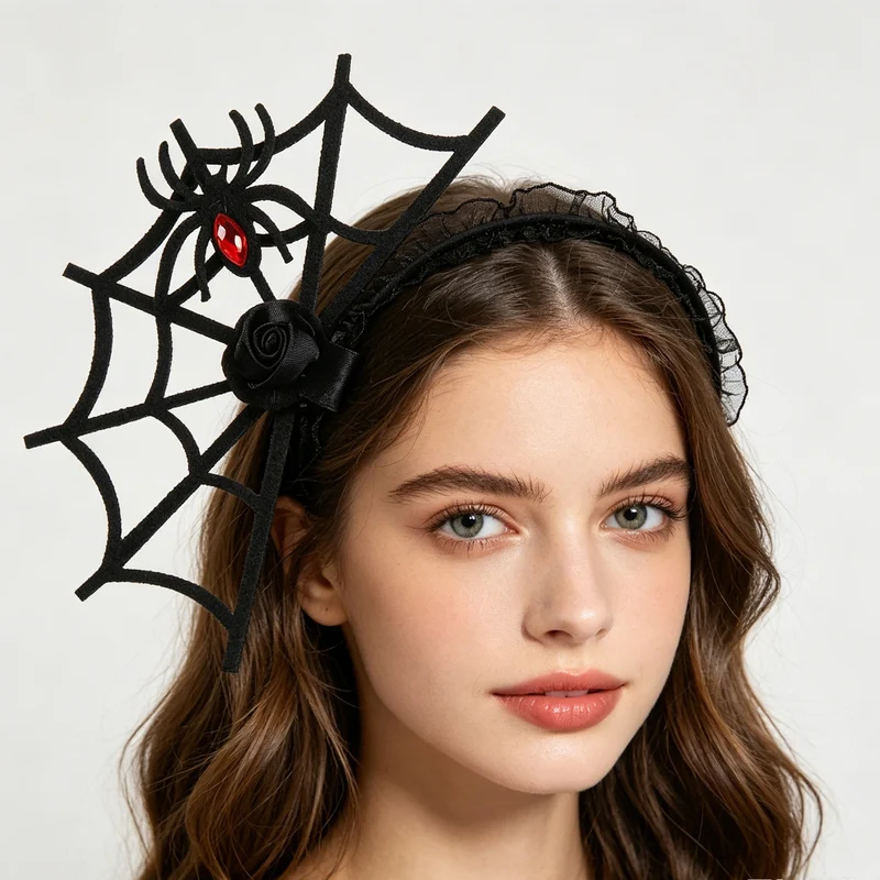 Halloween Haarreif mit Spinnennetzdesign