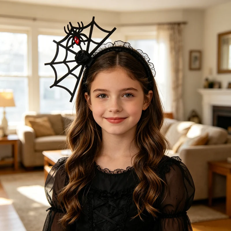 Halloween Haarreif mit Spinnennetzdesign