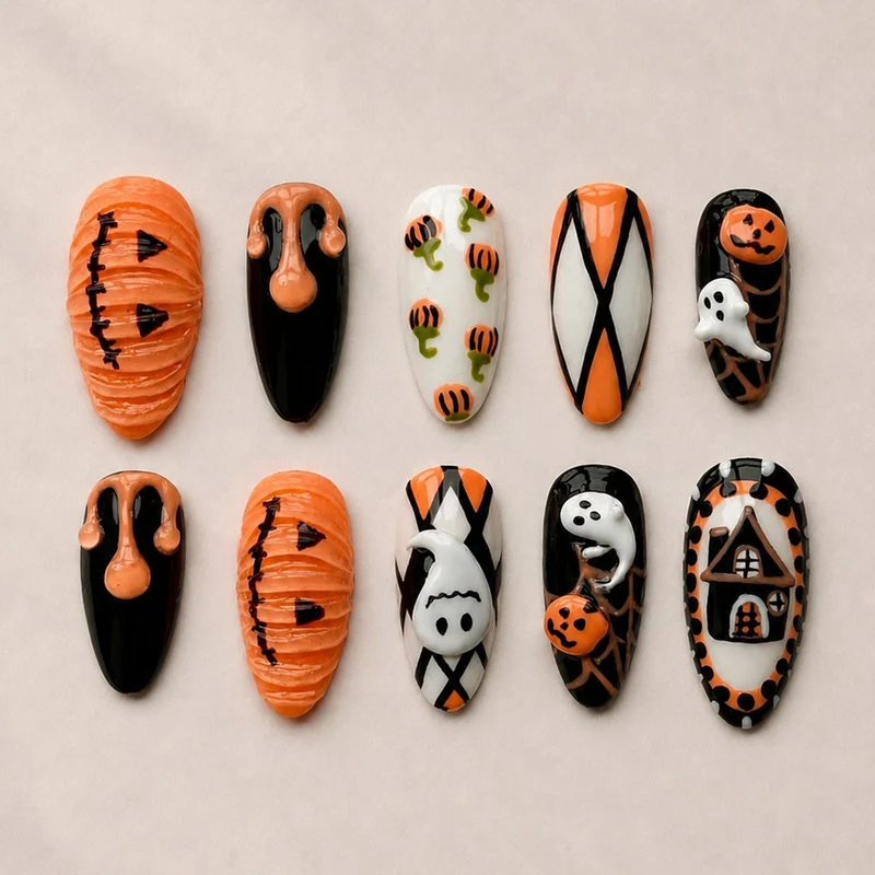 Kunstnagelset im Halloween-Design Brehn