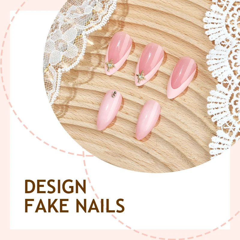 Kunstnagelset mit eleganten 3D-Blütenakzenten Brehn