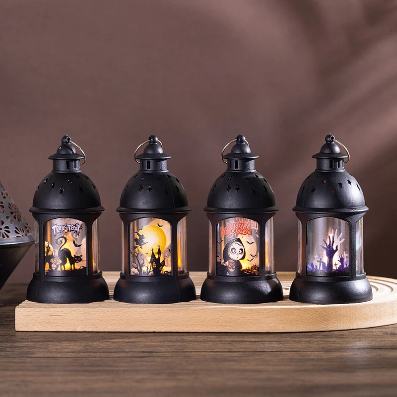 Dekorative Laterne mit Halloween-Motiv