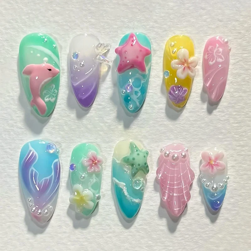 Kunstnagel-Set mit maritimen Motiven Brehn