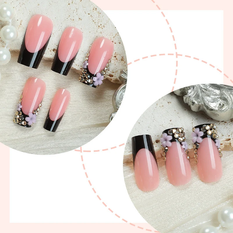 Kunstnagel-Set mit glamourösem Design und feinen Akzenten Brehn