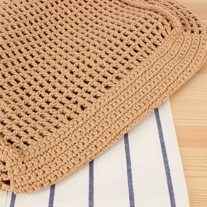 Geflochtene Umhängetasche mit breiten Ledergriffen Skanto