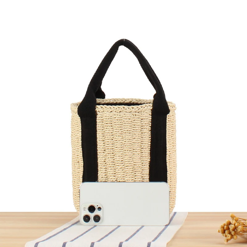 Geflochtene Tragetasche mit robusten Stoffgriffen Skanto