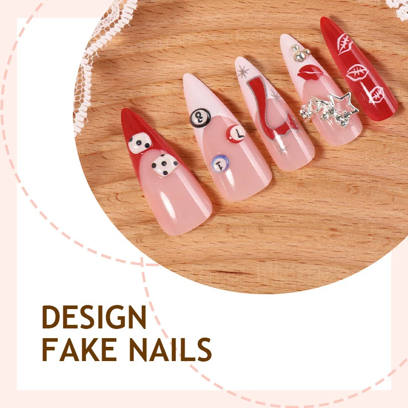 Kunstnagelset mit kreativem Motiv und Glitzerakzenten Brehn