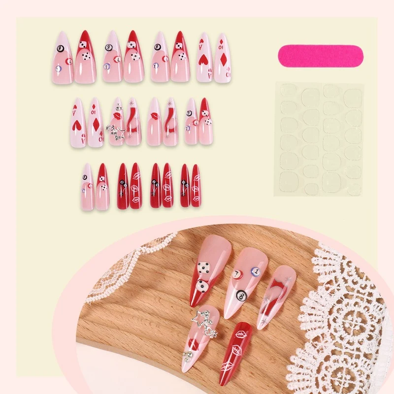 Kunstnagelset mit kreativem Motiv und Glitzerakzenten Brehn