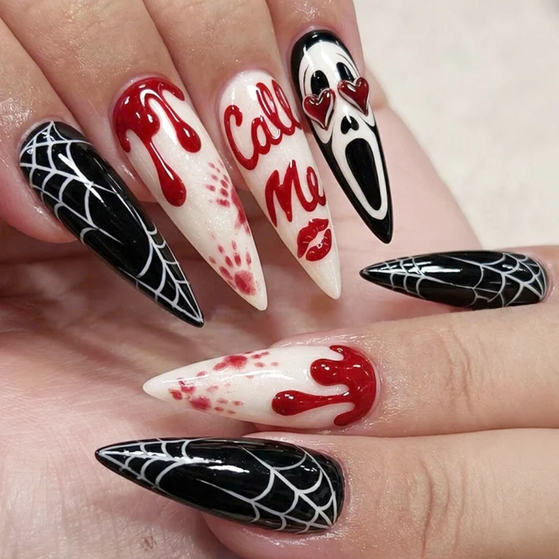 Kunstnagelset mit Halloween-Thema und faszinierenden Designs Brehn