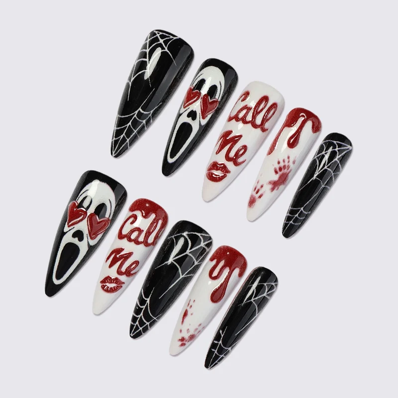 Kunstnagelset mit Halloween-Thema und faszinierenden Designs Brehn